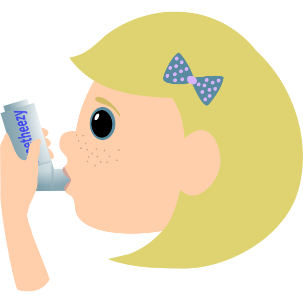 Kid with inhaler